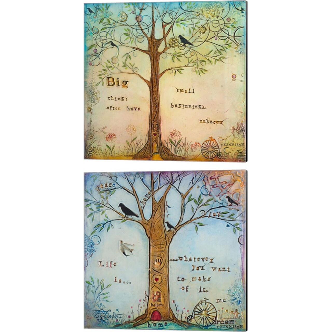 Big Things by Carolyn Kinnison 14" x 14" Canvas Wall Art (Set of 2)